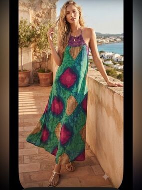 New Zara Midi crochet Halter Dress size S